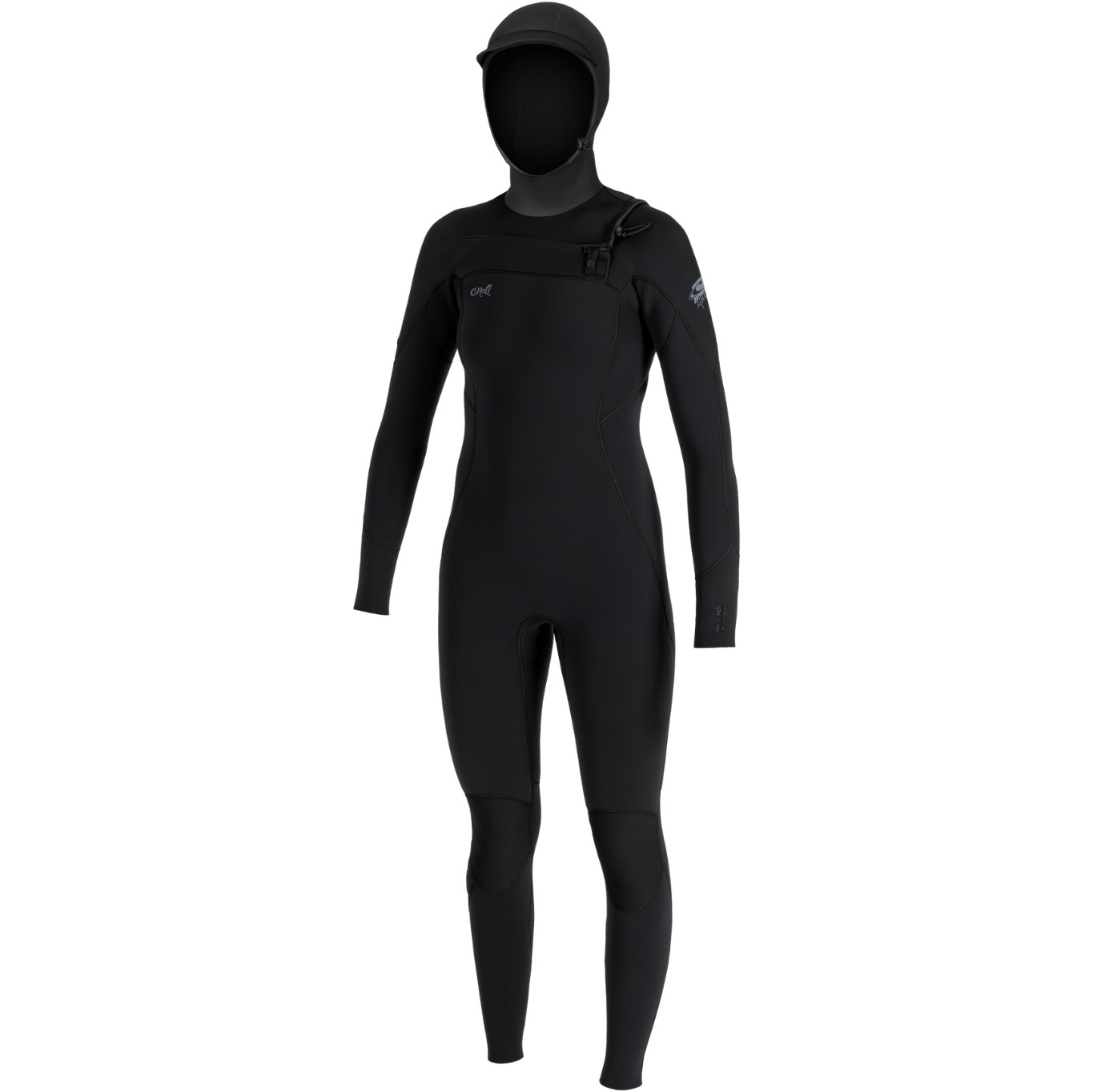 2026 O'Neill Womens Epic 6/4mm Chest Zip Hooded Wetsuit 5653 - Black